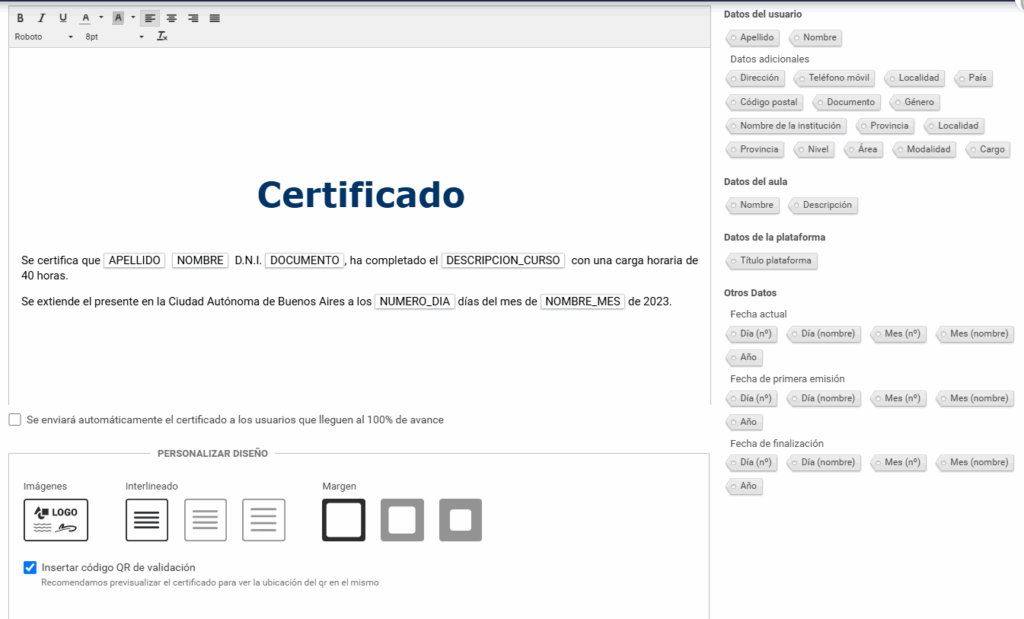 certificado